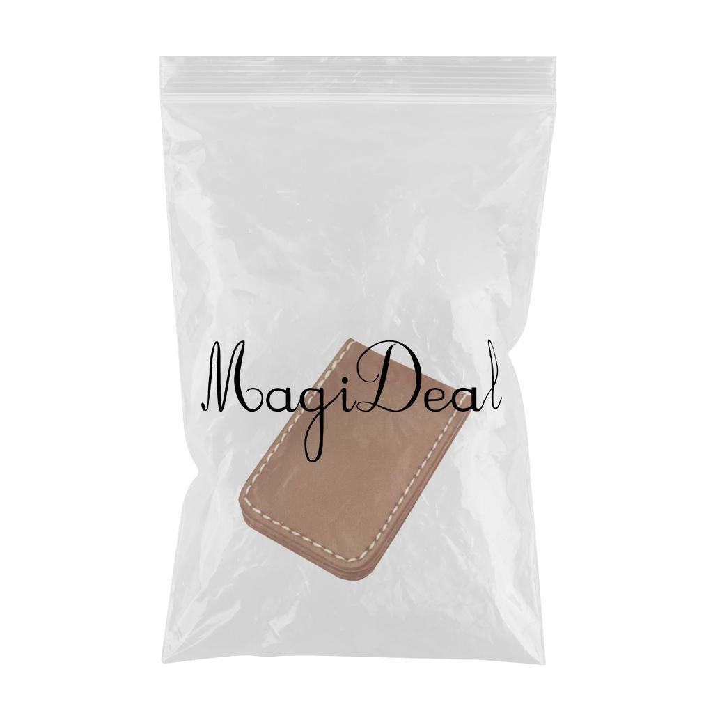 Magnetic Money Clip Dollar Cash Clamp Card Holder Wallet Brown_60x41x8mm