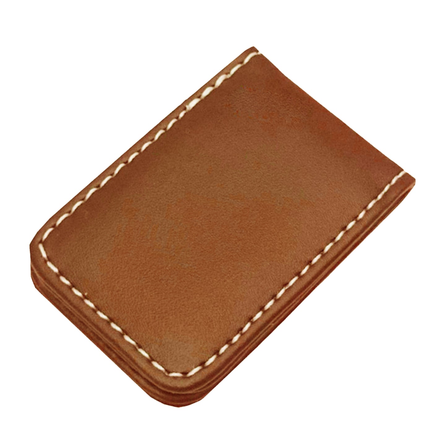 Magnetic Money Clip Dollar Cash Clamp Card Holder Wallet Brown_60x41x8mm
