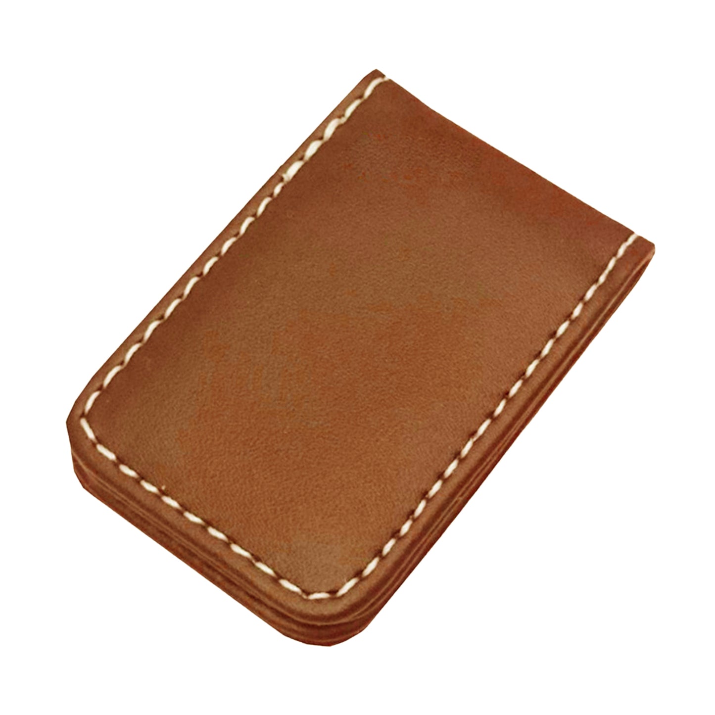Magnetic Money Clip Dollar Cash Clamp Card Holder Wallet Brown_60x41x8mm