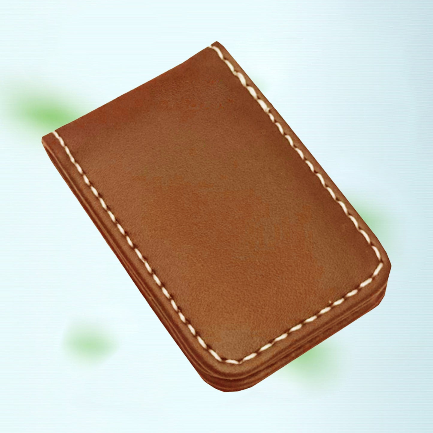 Magnetic Money Clip Dollar Cash Clamp Card Holder Wallet Brown_60x41x8mm