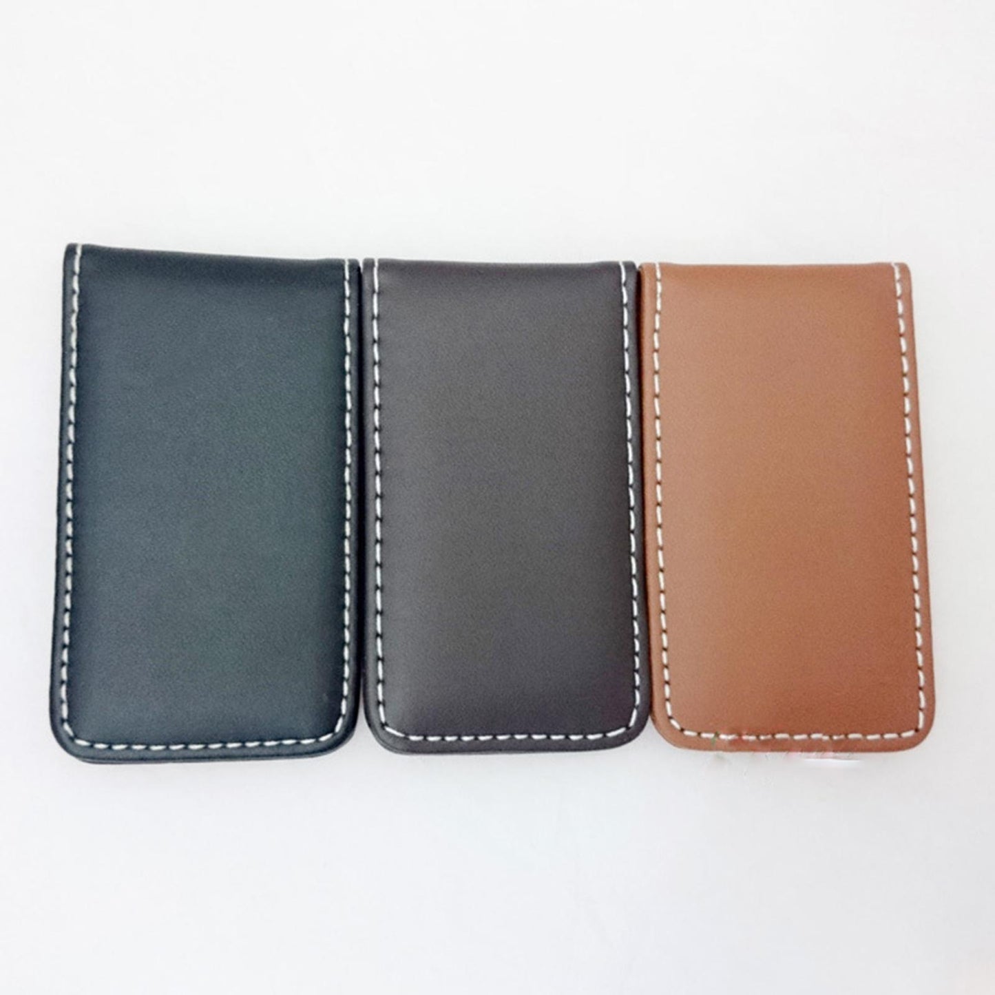 Magnetic Money Clip Dollar Cash Clamp Card Holder Wallet Coffee_80x46x8mm