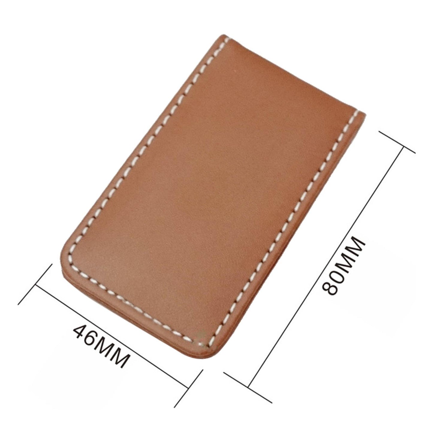 Magnetic Money Clip Dollar Cash Clamp Card Holder Wallet Brown_80x46x8mm