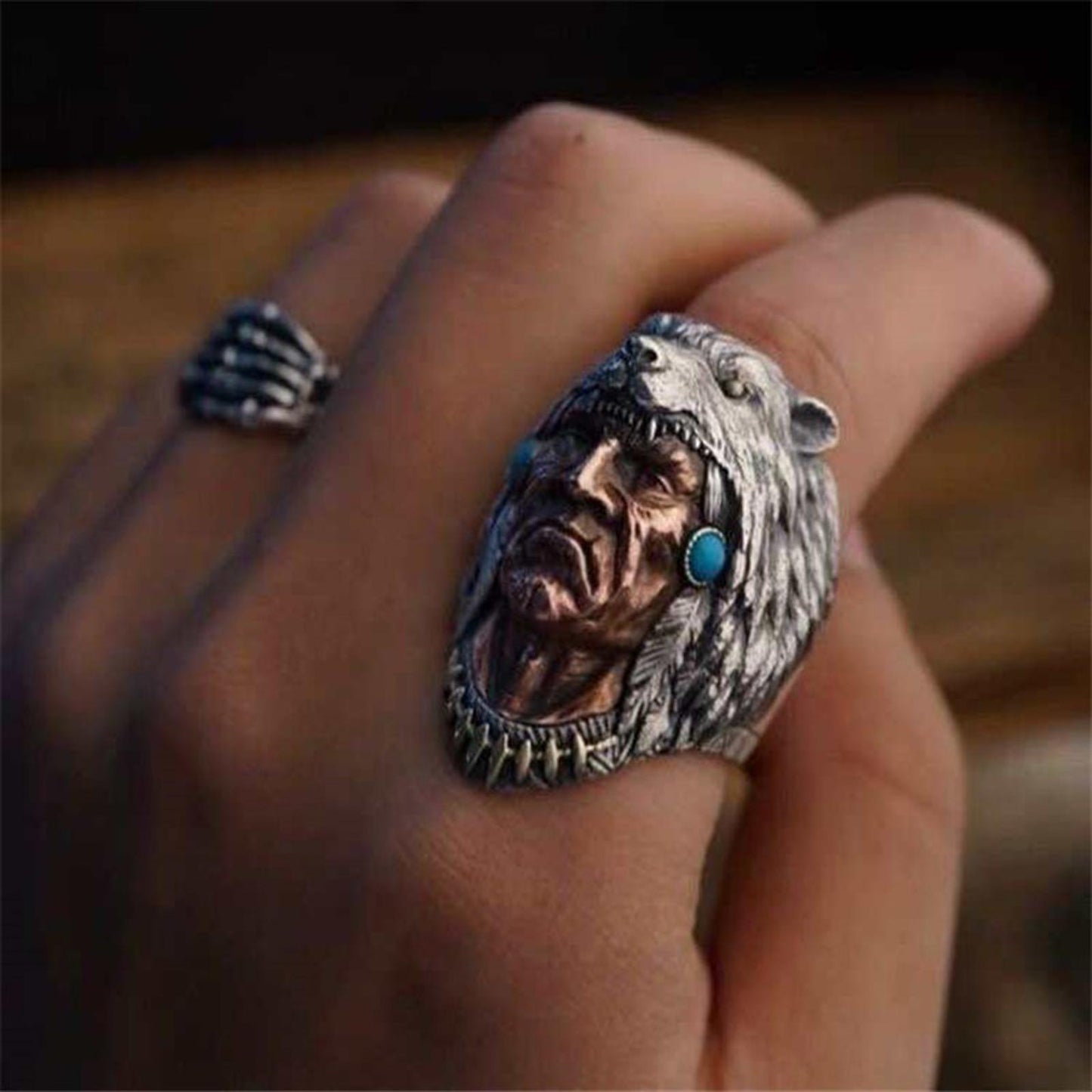 Vintage Style Werewolf Rings for Men Hip Hop Party Jewelry Punk Ring Gift 10
