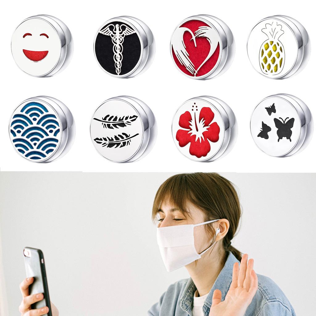 Stainless Steel Essential Oil Diffuser Locket Button for Face Mask WIFI