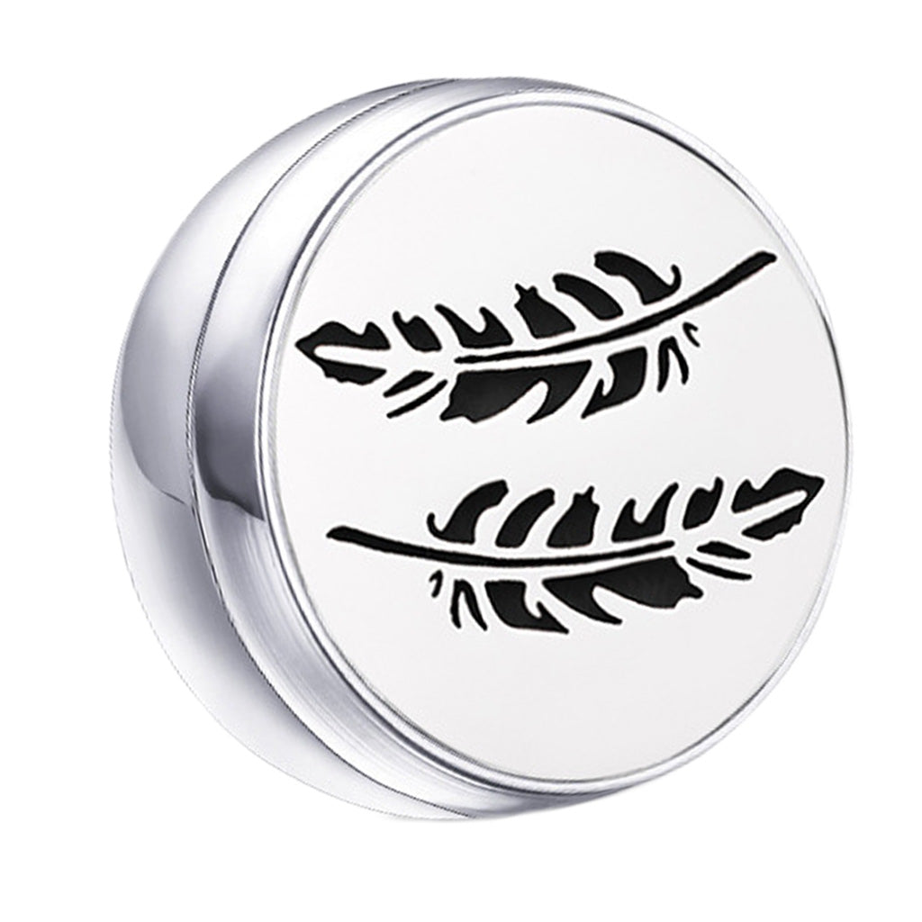Stainless Steel Essential Oil Diffuser Locket Button for Face Mask Leaf
