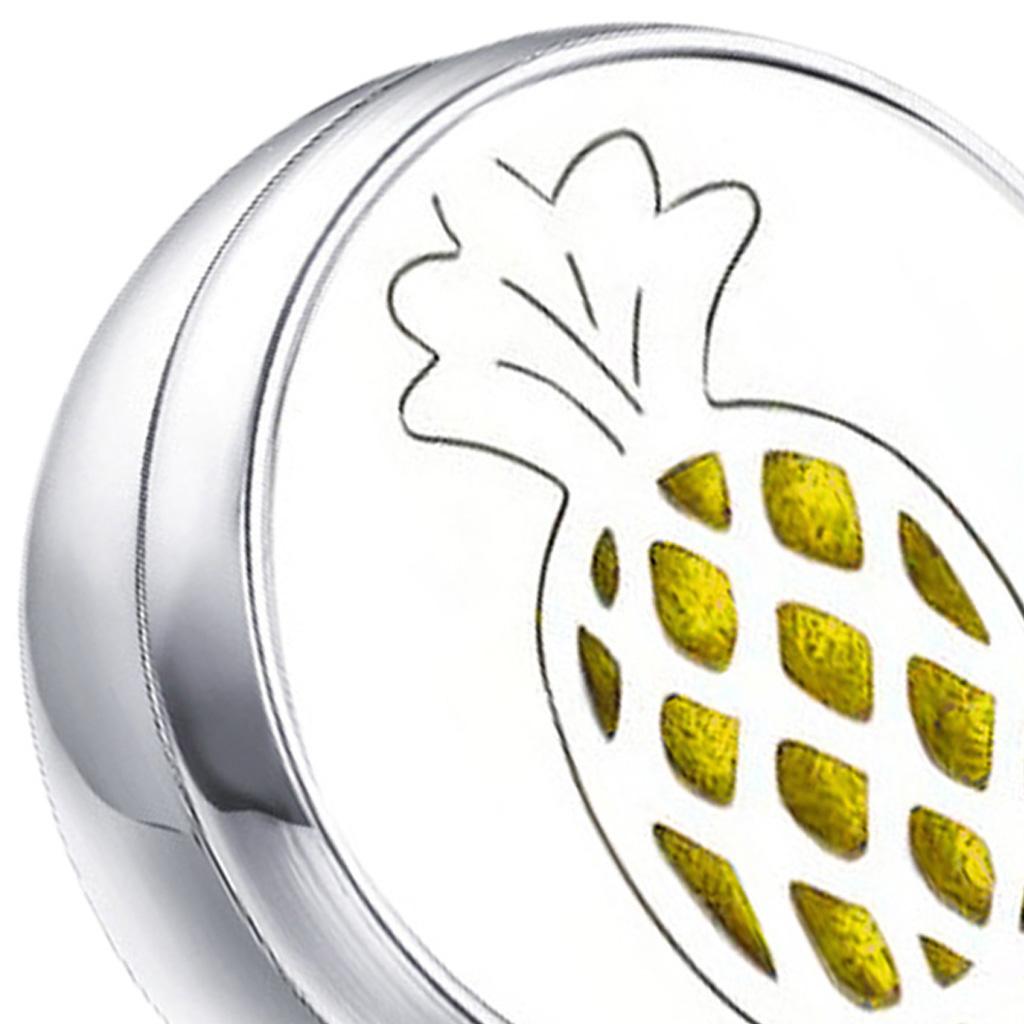 Stainless Steel Essential Oil Diffuser Locket Button for Face Mask Pineapple