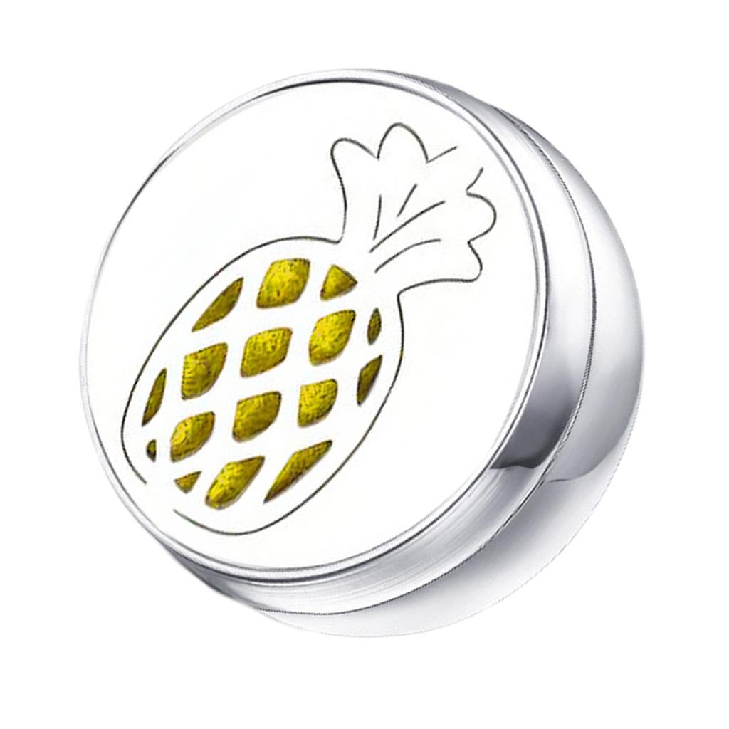 Stainless Steel Essential Oil Diffuser Locket Button for Face Mask Pineapple
