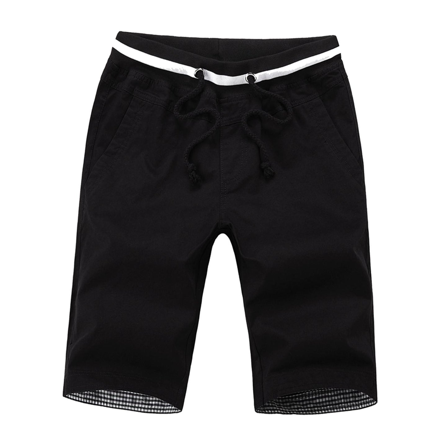 Men's Summer Shorts Cotton Joggers Classic Fit Pocket Pants Black XL