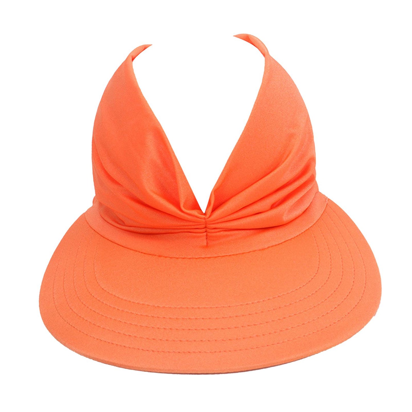 Hollow Top Summer Visor Outdoors Beach Hats for Women Girls Orange