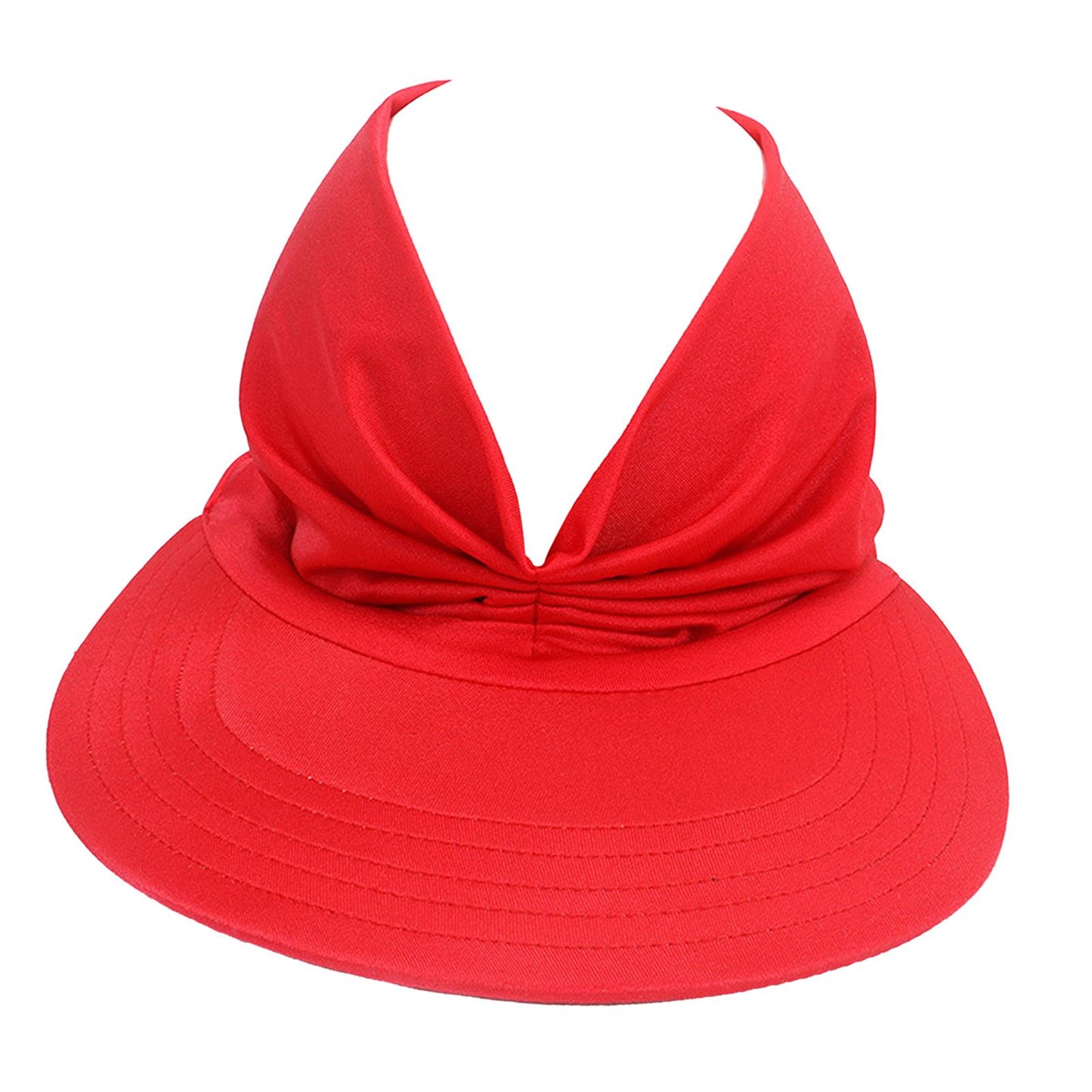 Hollow Top Summer Visor Outdoors Beach Hats for Women Girls Red