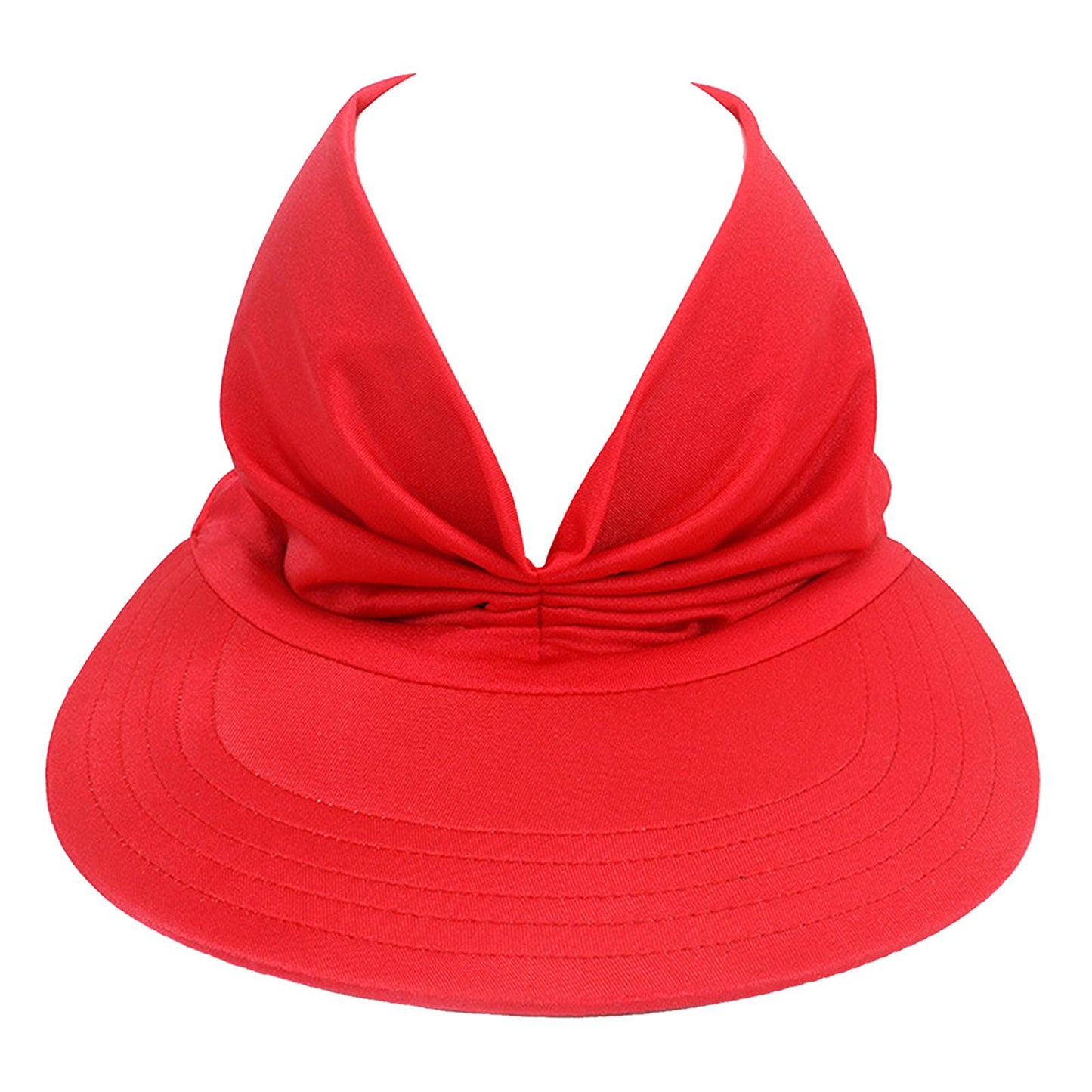 Hollow Top Summer Visor Outdoors Beach Hats for Women Girls Red