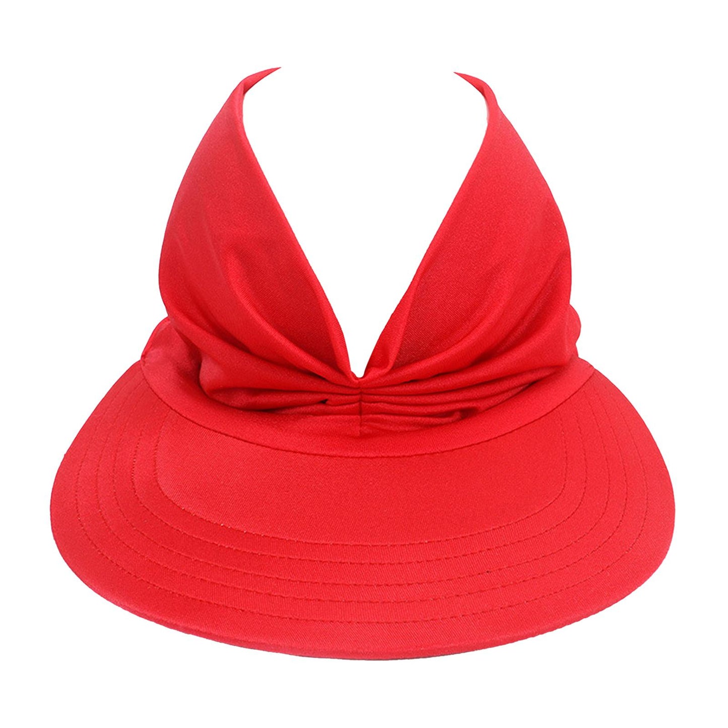 Hollow Top Summer Visor Outdoors Beach Hats for Women Girls Red
