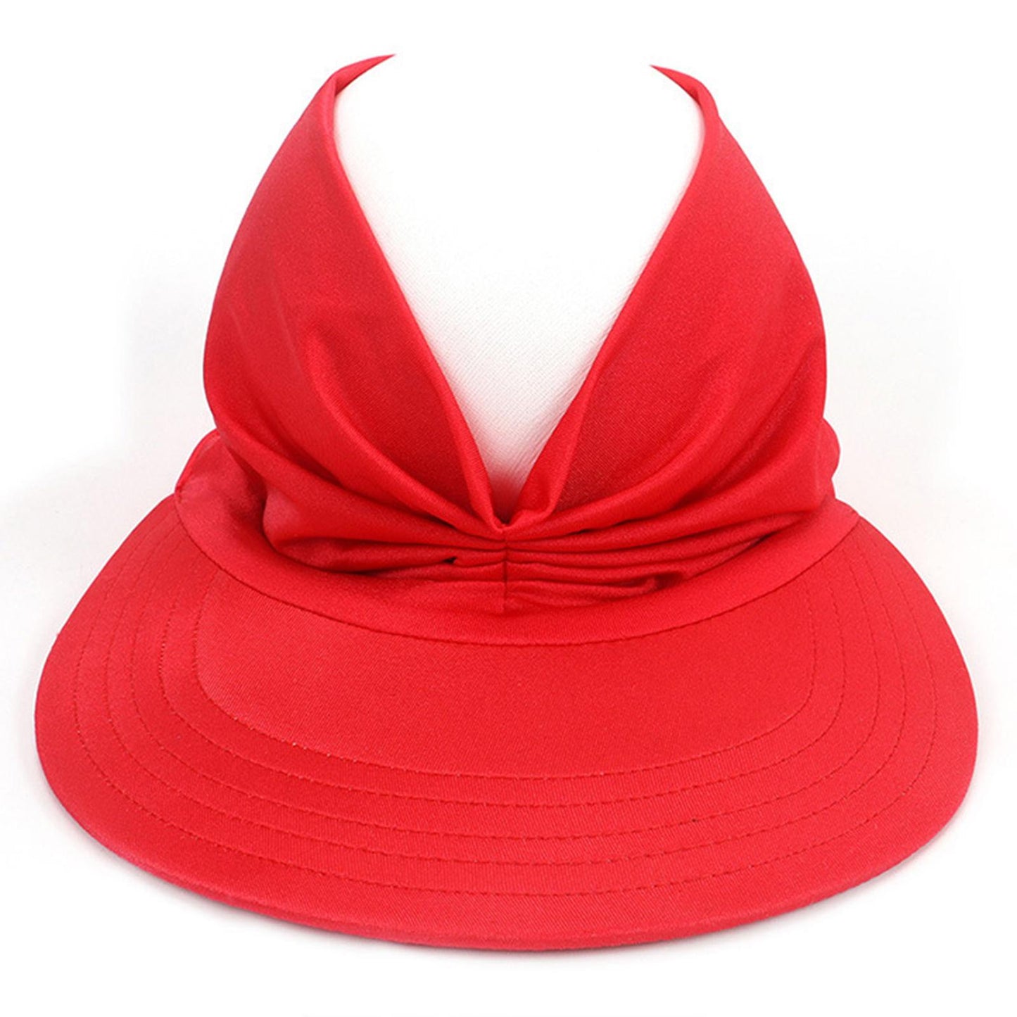 Hollow Top Summer Visor Outdoors Beach Hats for Women Girls Red