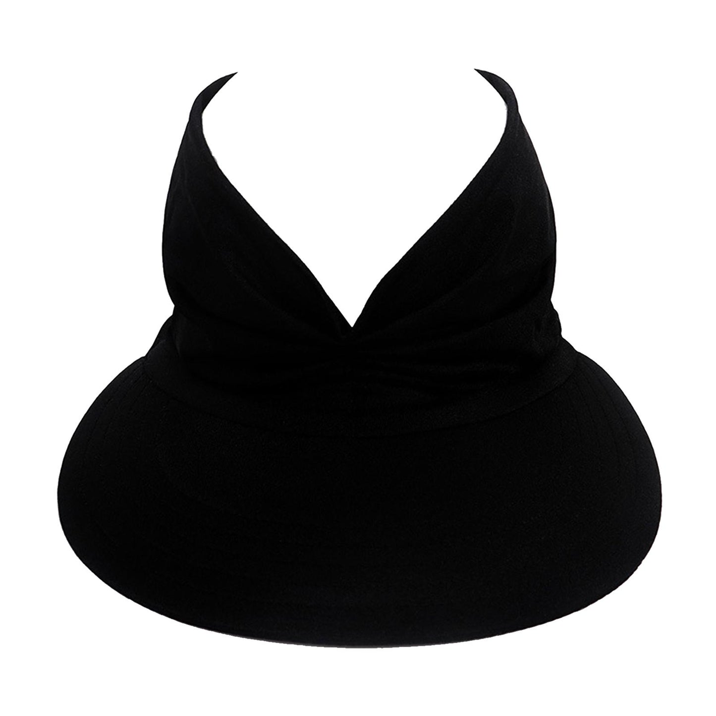 Hollow Top Summer Visor Outdoors Beach Hats for Women Girls Black