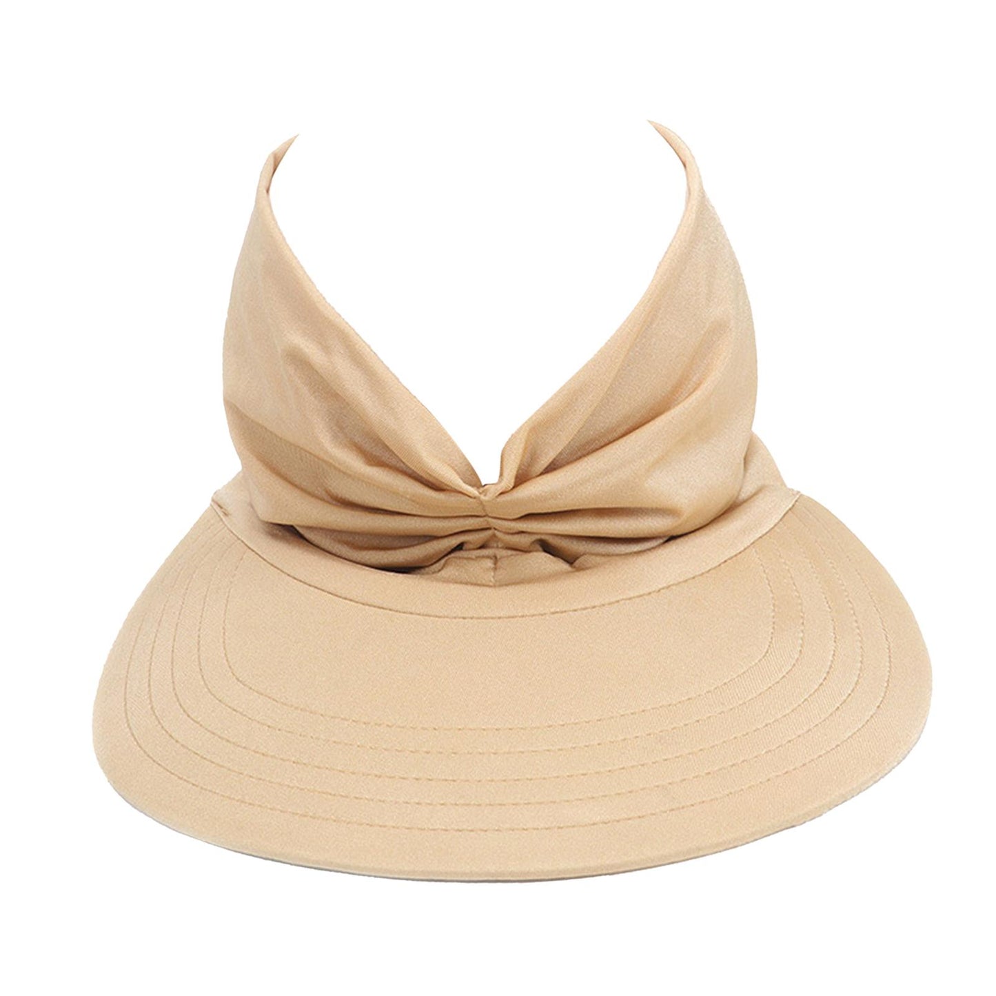 Hollow Top Summer Visor Outdoors Beach Hats for Women Girls Camel