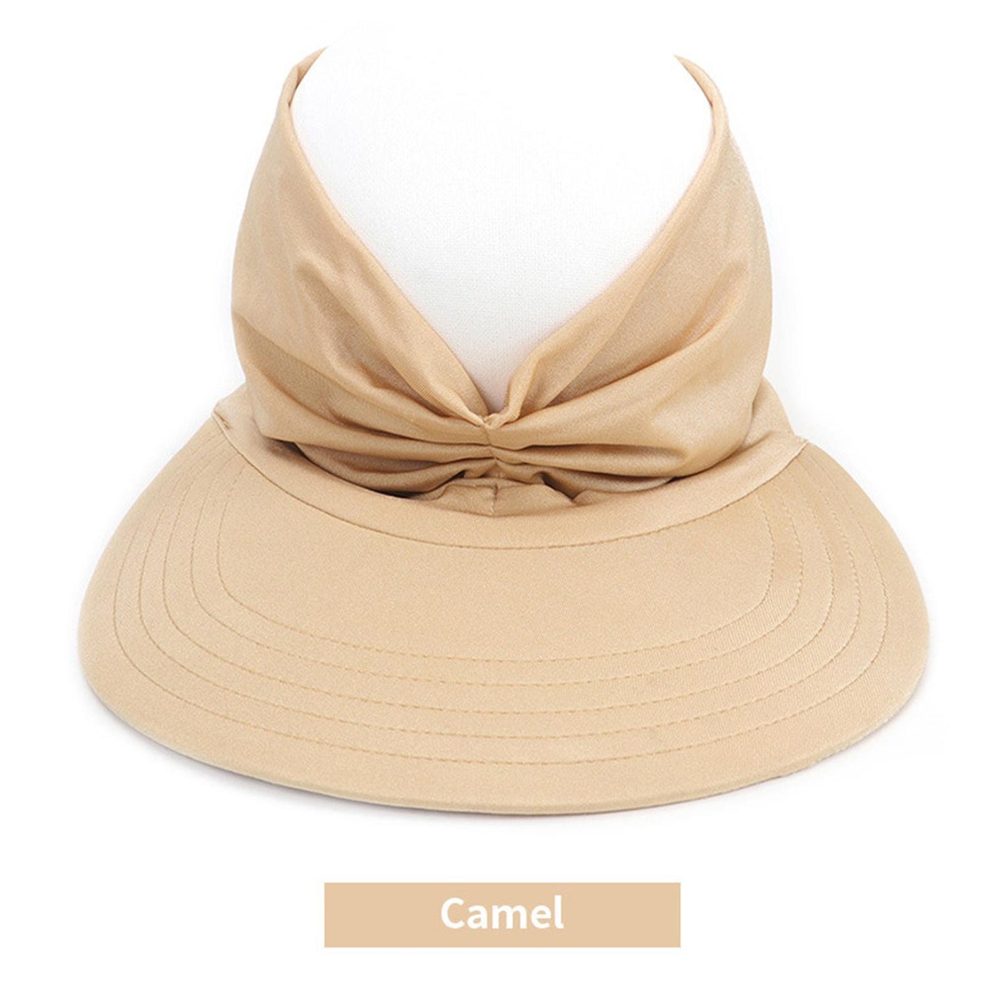 Hollow Top Summer Visor Outdoors Beach Hats for Women Girls Camel