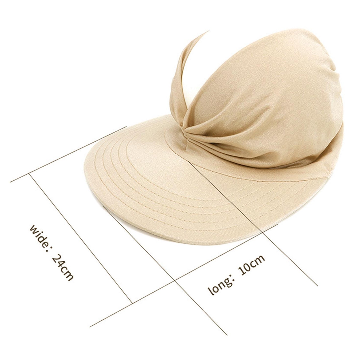 Hollow Top Summer Visor Outdoors Beach Hats for Women Girls Camel