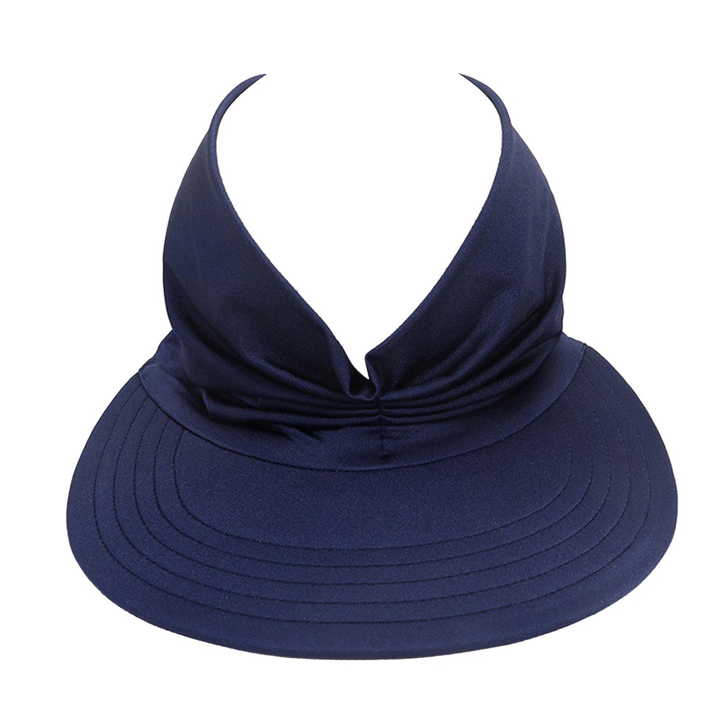Hollow Top Summer Visor Outdoors Beach Hats for Women Girls Dark Blue