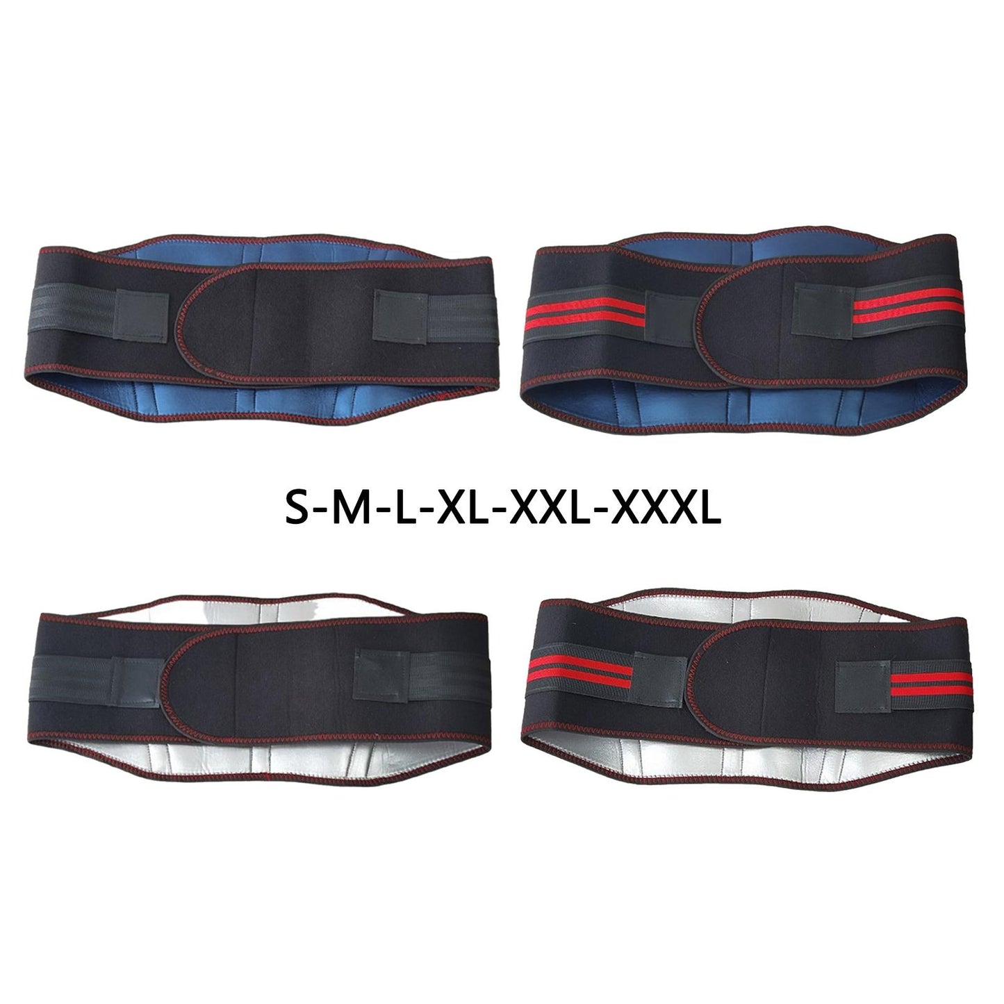 Weight Loss Waist Trainer Slimming Trimmer Belt Strap Black Silver XXXL