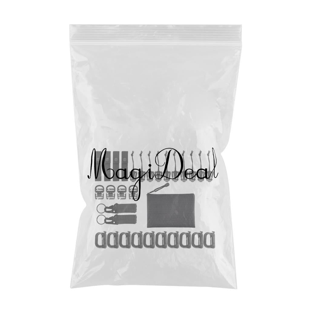 30Pieces Attachments for Molle Backpack Tactical Vest Gear Clip MOD Strap