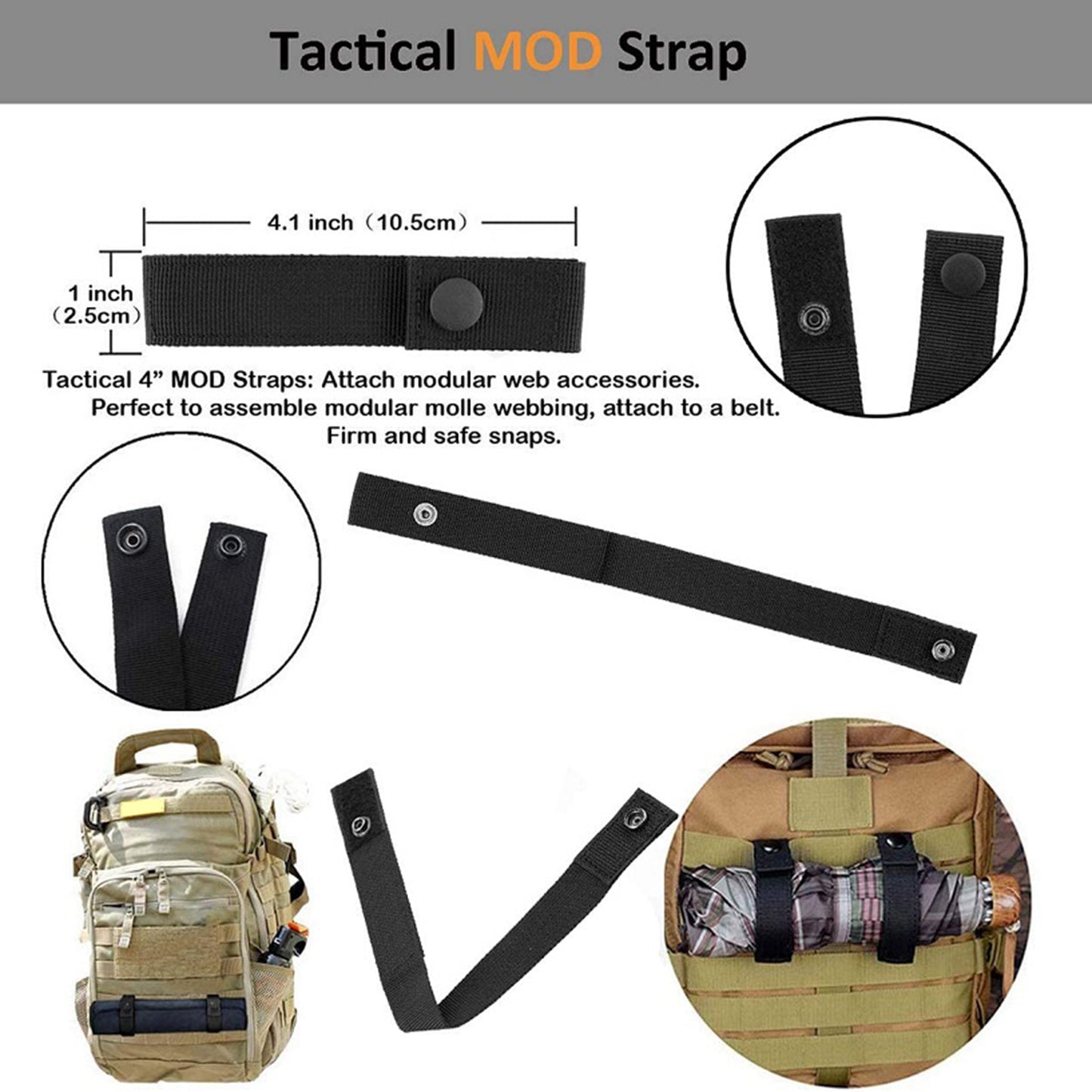 30Pieces Attachments for Molle Backpack Tactical Vest Gear Clip MOD Strap