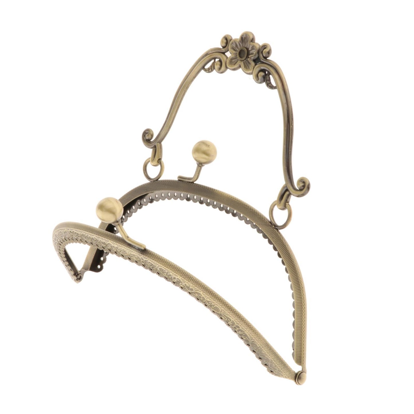 Metal Purse Frame with Handle Kiss Clasp Lock DIY Bag Making Plum Blossom