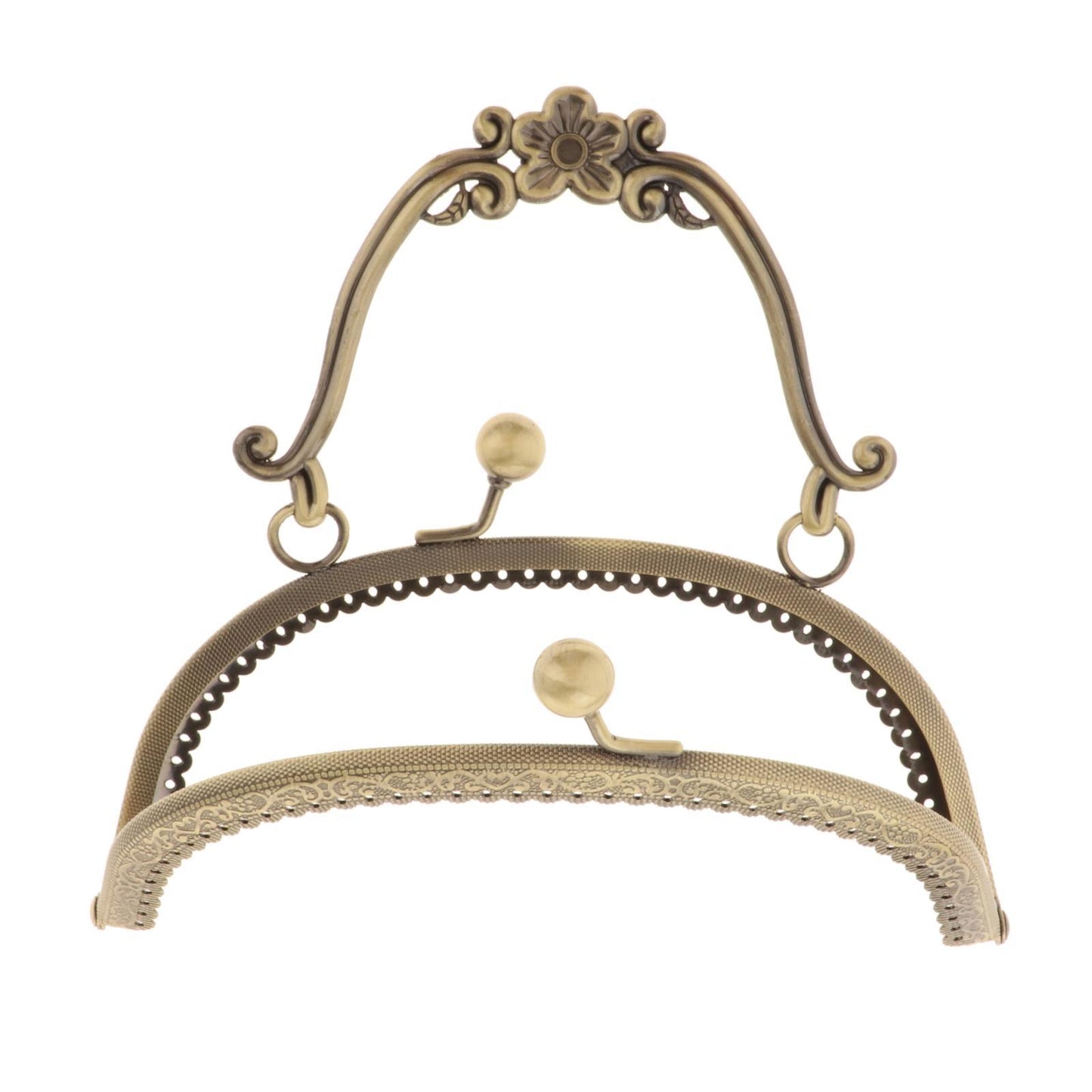 Metal Purse Frame with Handle Kiss Clasp Lock DIY Bag Making Plum Blossom