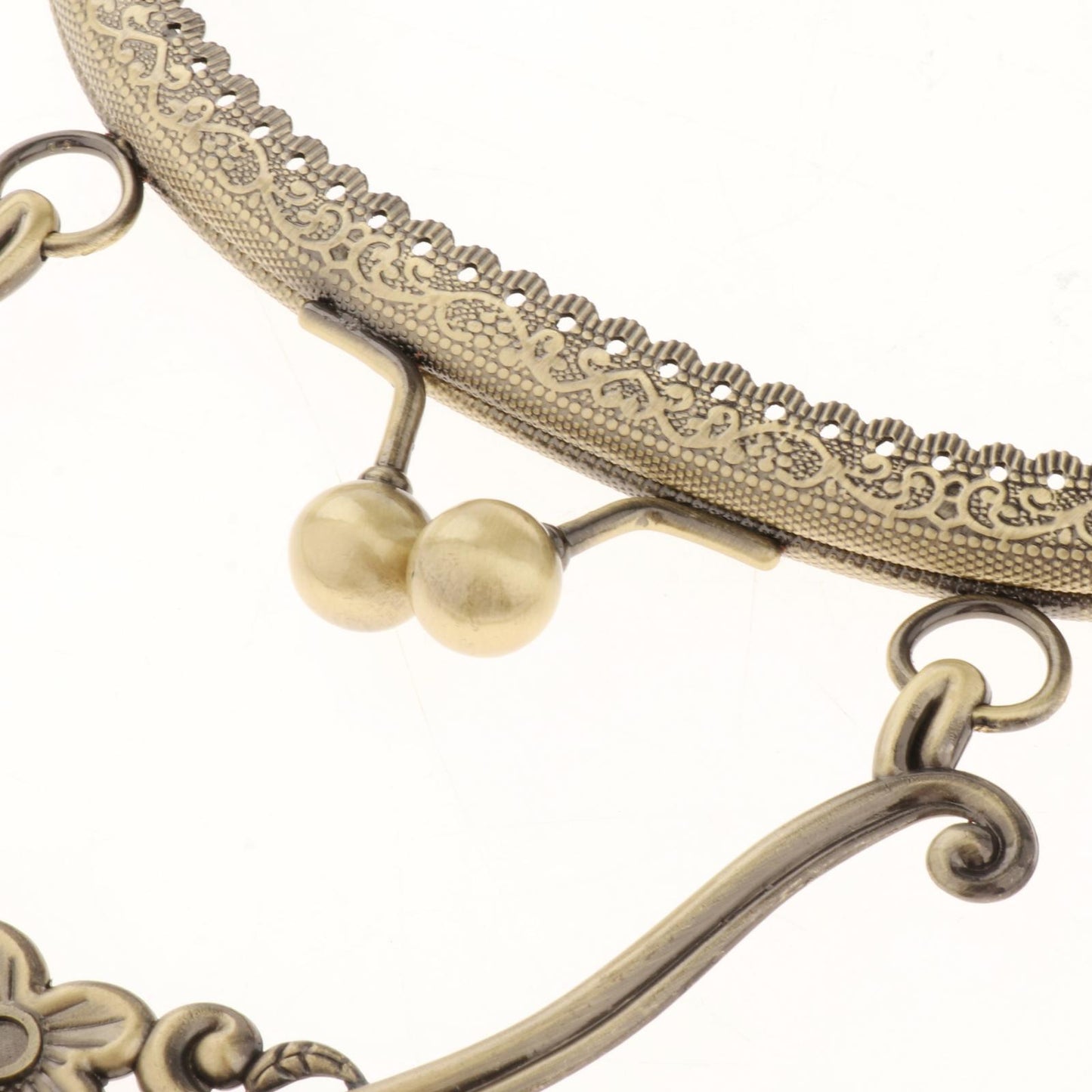 Metal Purse Frame with Handle Kiss Clasp Lock DIY Bag Making Plum Blossom