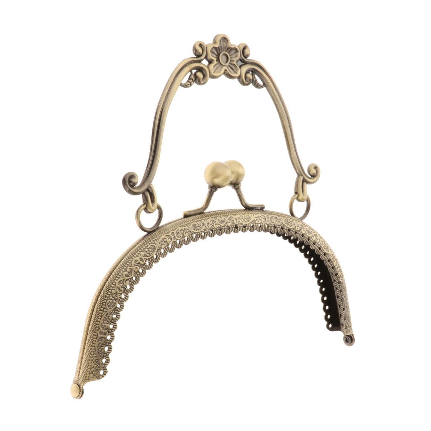 Metal Purse Frame with Handle Kiss Clasp Lock DIY Bag Making Plum Blossom