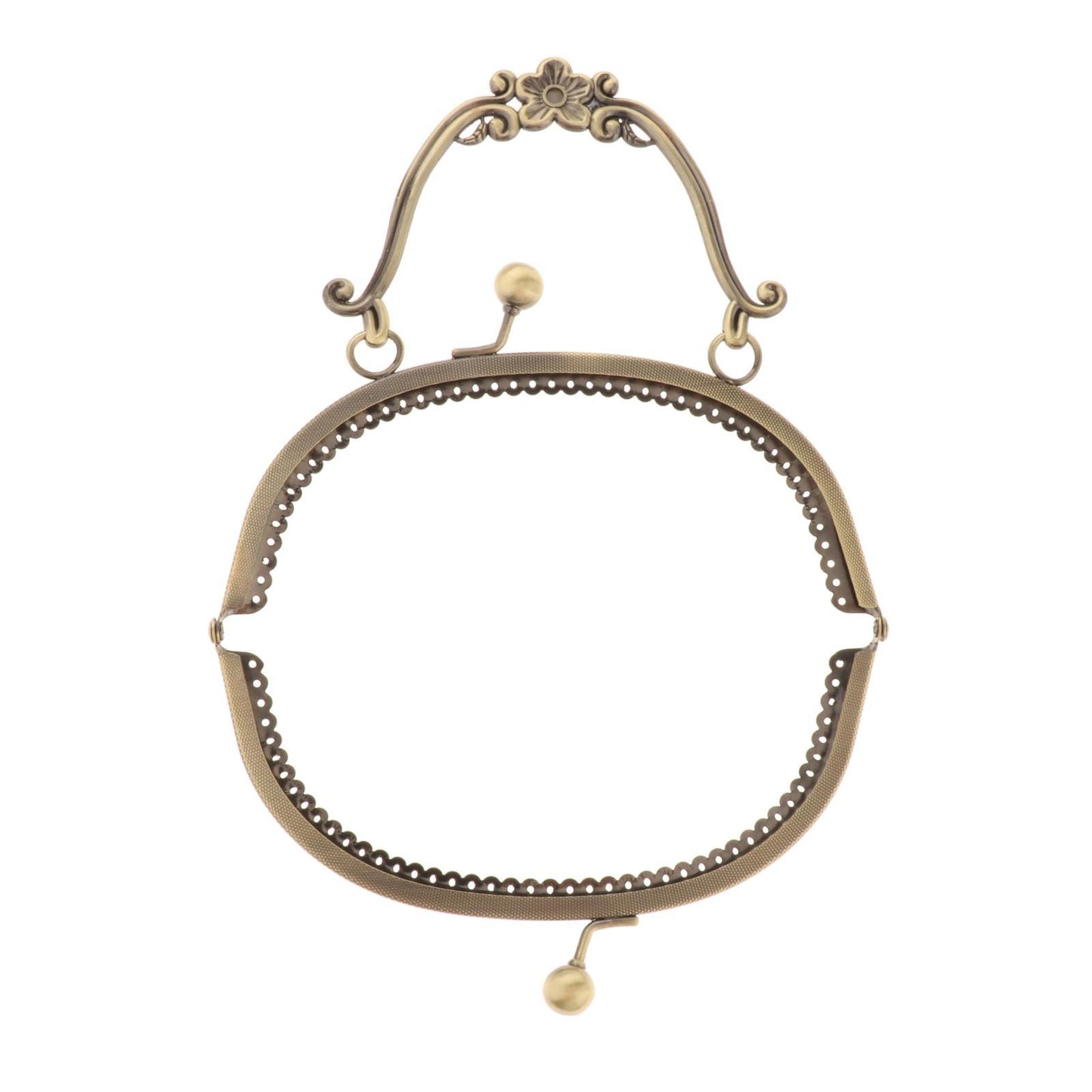 Metal Purse Frame with Handle Kiss Clasp Lock DIY Bag Making Plum Blossom