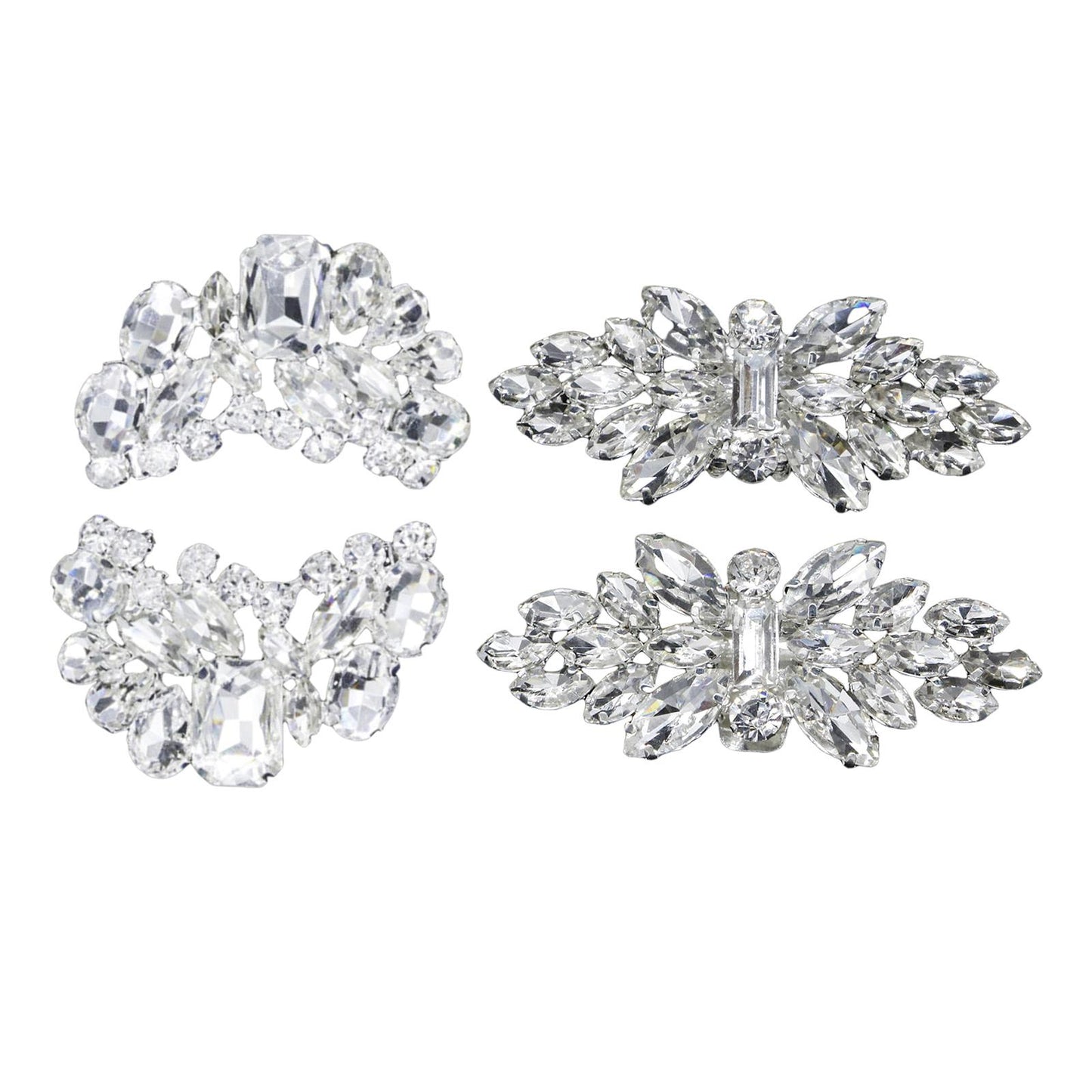 2Pcs Rhinestone Crystal Shoe Clip Buckle Wedding Bridal Party Shoe Charms A