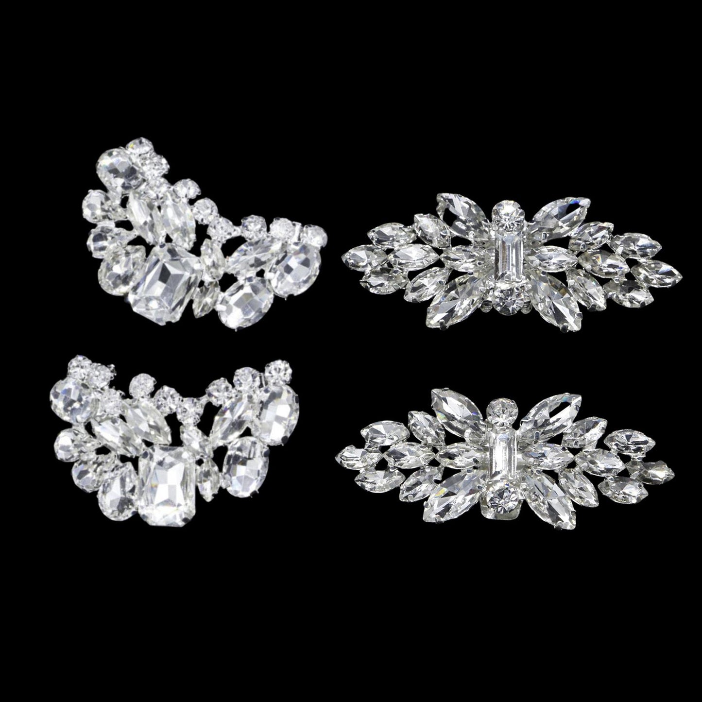 2Pcs Rhinestone Crystal Shoe Clip Buckle Wedding Bridal Party Shoe Charms A