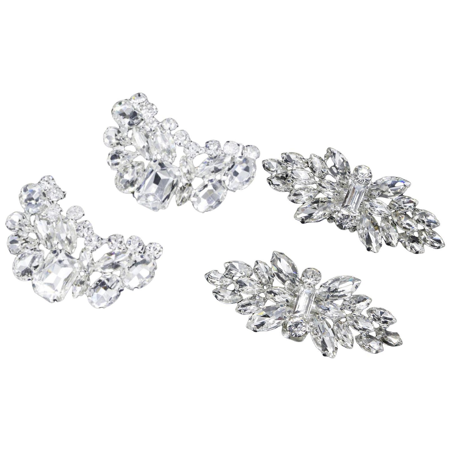 2Pcs Rhinestone Crystal Shoe Clip Buckle Wedding Bridal Party Shoe Charms A