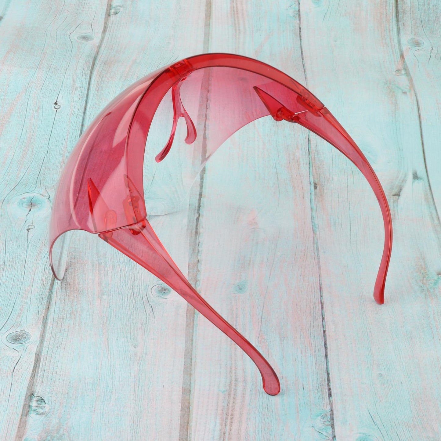 Face Shield Safety Sunglasses Clear Eyewear Reusable Easy Clean Windproof red