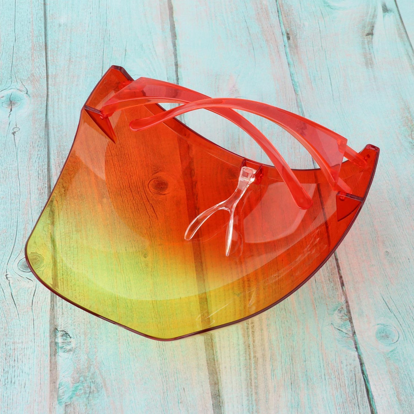 Face Shield Safety Sunglasses Clear Eyewear Reusable Easy Clean Windproof yellow