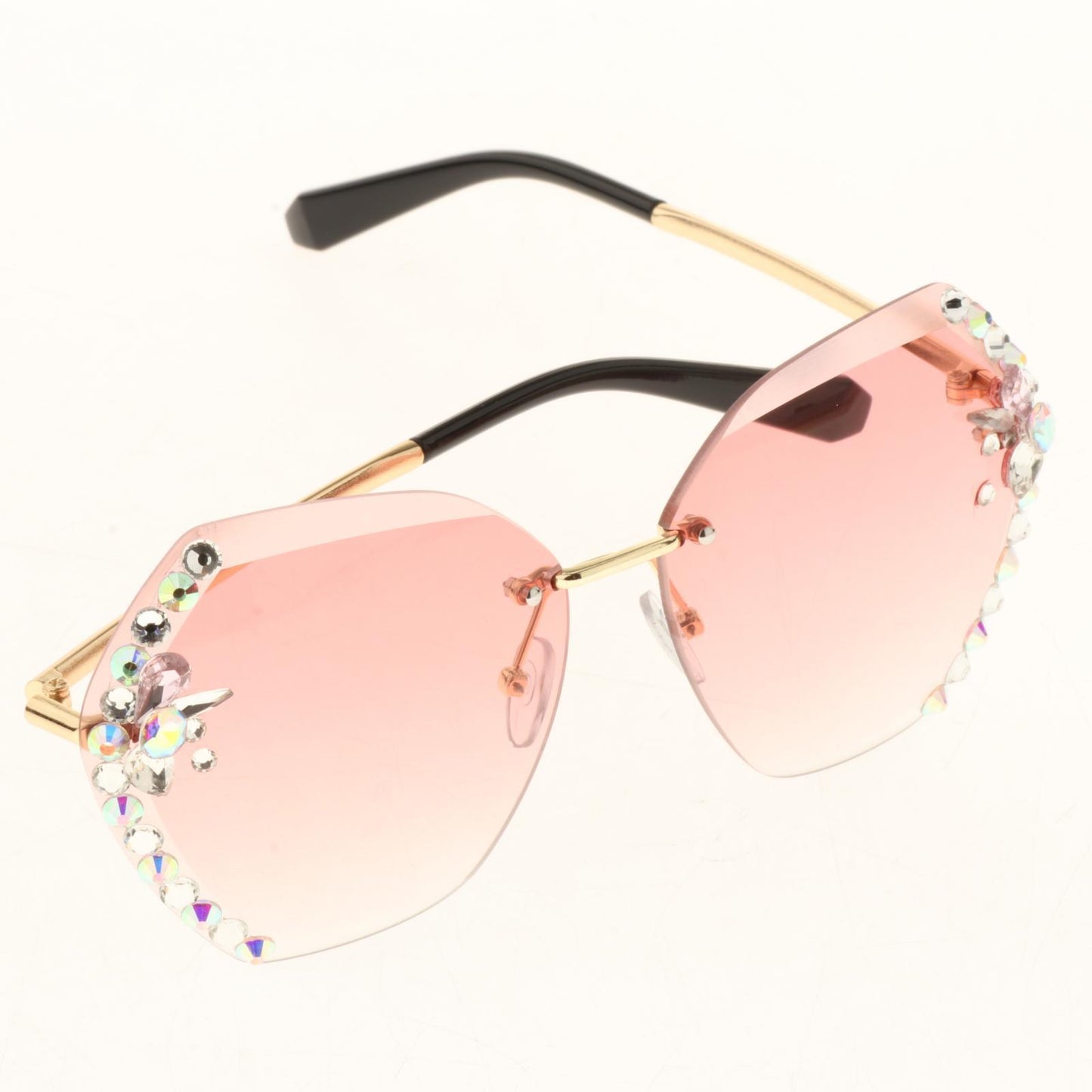 Fashion Vintage Oversized Sunglasses Women Gradient Eyewear Glasses Pink