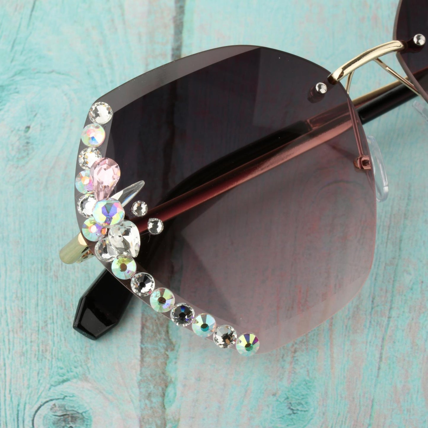 Fashion Vintage Oversized Sunglasses Women Gradient Eyewear Glasses Purple