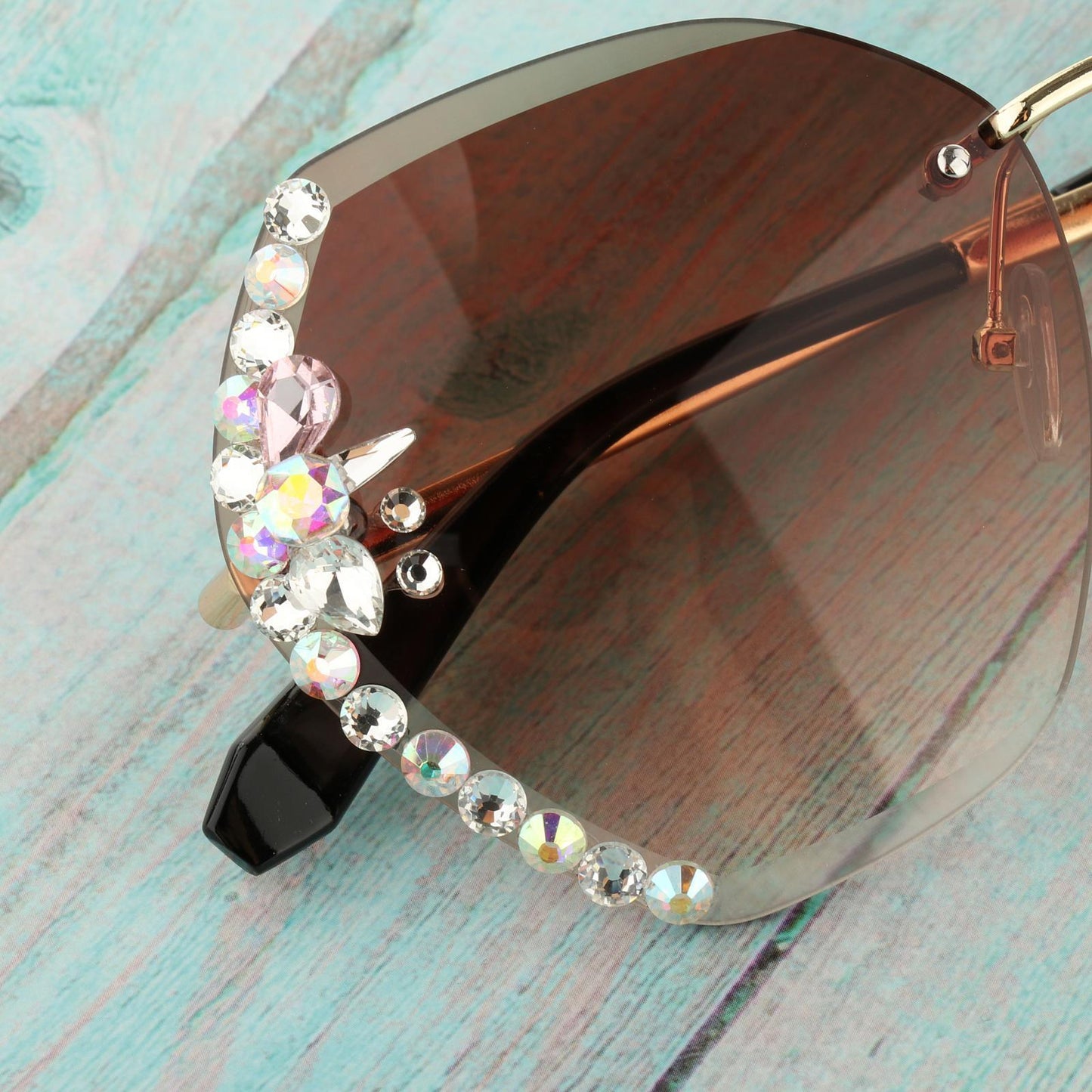 Fashion Vintage Oversized Sunglasses Women Gradient Eyewear Glasses Brown