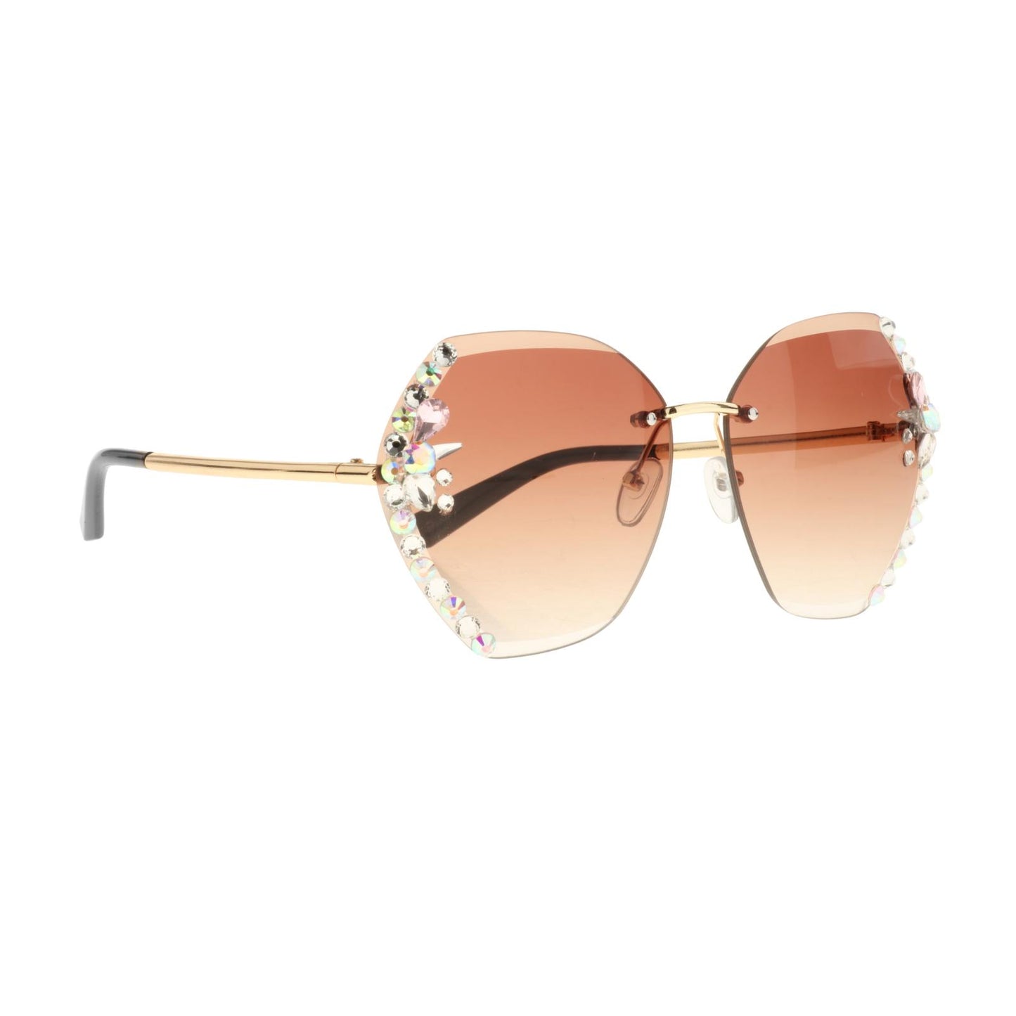 Fashion Vintage Oversized Sunglasses Women Gradient Eyewear Glasses Brown