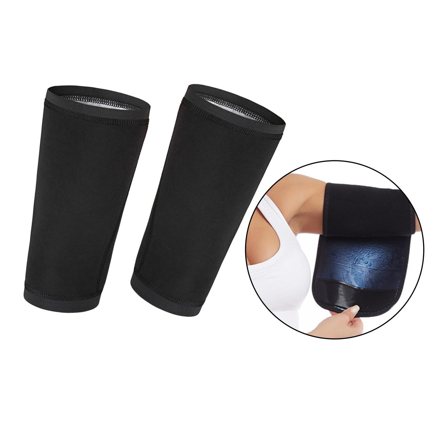 2 Pack Sauna Arm Trimmer Sweat Wrap Bands Weight Loss Slimmer PU blue