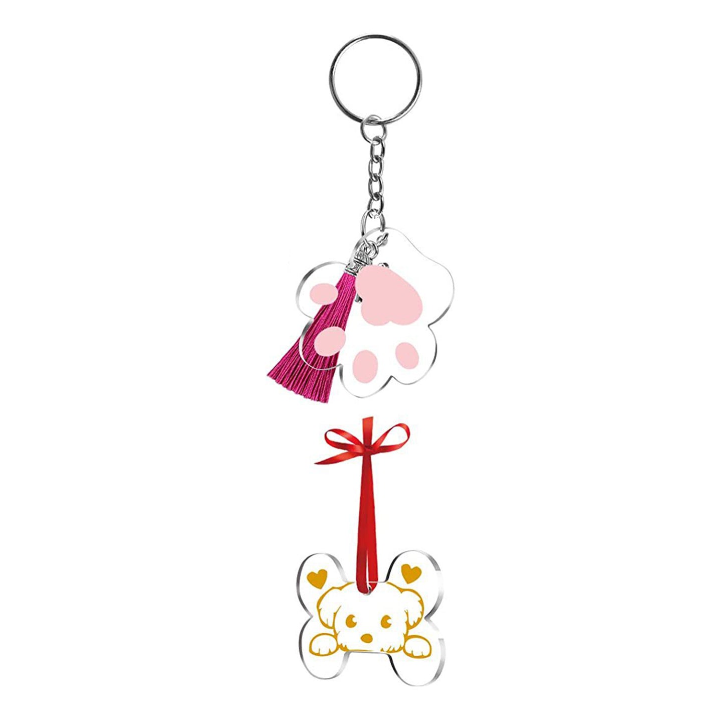 Acrylic Keychain Blanks Making Tassels Kit Bulk 120pcs Vinyl Ornaments Gifts