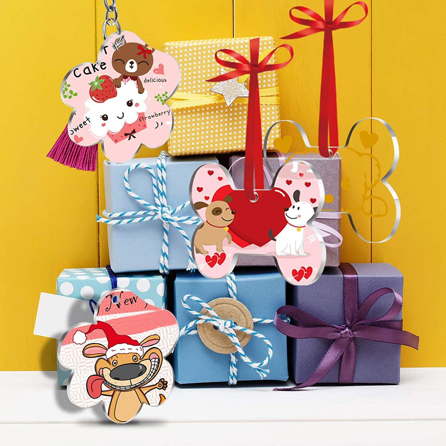 Acrylic Keychain Blanks Making Tassels Kit Bulk 120pcs Vinyl Ornaments Gifts