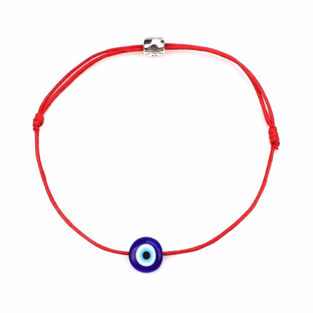 Lucky Evil Eye Bracelets For Women 6 Colors Handmade Braided Rope Lucky Jewelry Red Bracelet Female (Green)