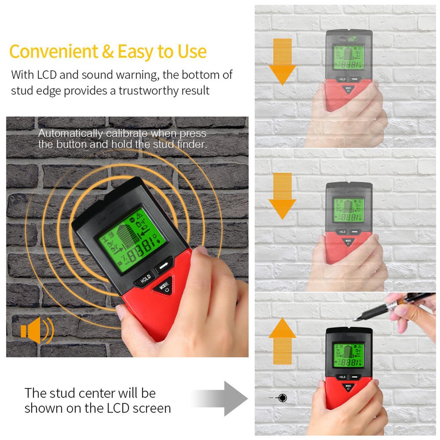 Metal Wood Stud Finder Wall Scanner Stud Detector Detector Beam Finders