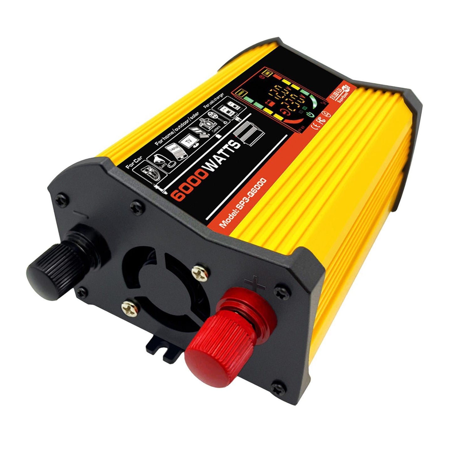 DC 12V to AC 110V/220V Power Inverter Charger Power Supply Yellow 110V D