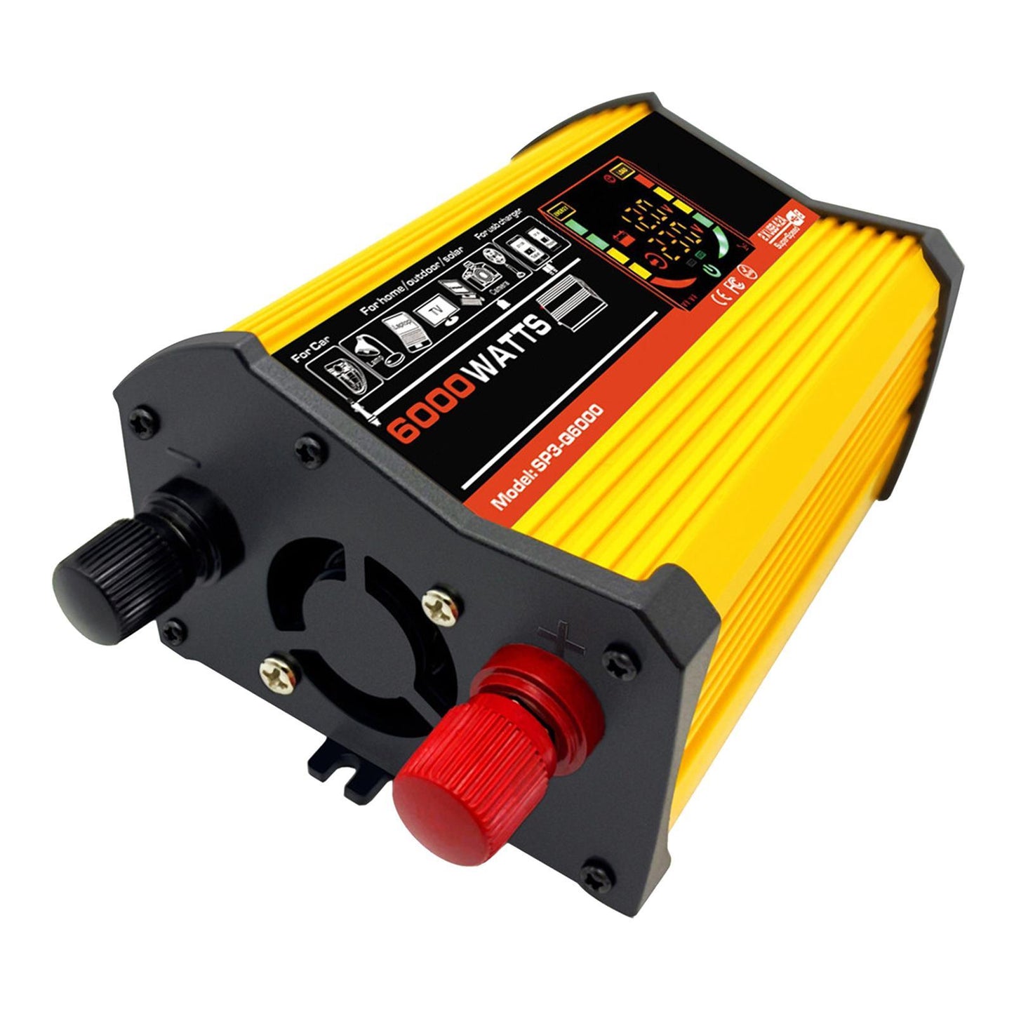DC 12V to AC 110V/220V Power Inverter Charger Power Supply Yellow 110V D