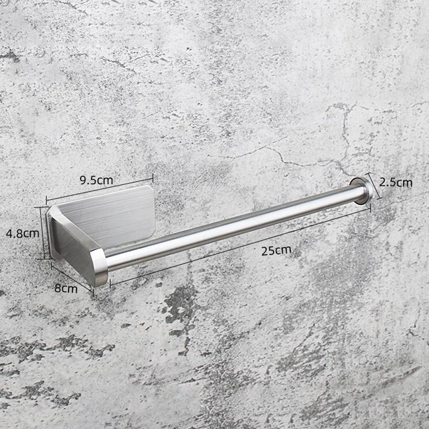 Adhesive Stainless Steel Bathroom Toilet Paper Roll Holder Medium Silver