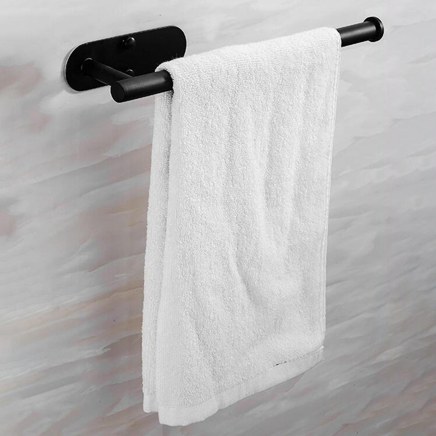 Adhesive Stainless Steel Bathroom Toilet Paper Roll Holder Short Black