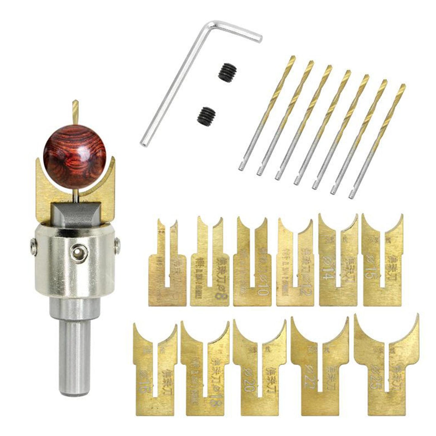 Wood Beads Maker Buddha Beads Drill Bit Milling Cutter Set 6-25 Set