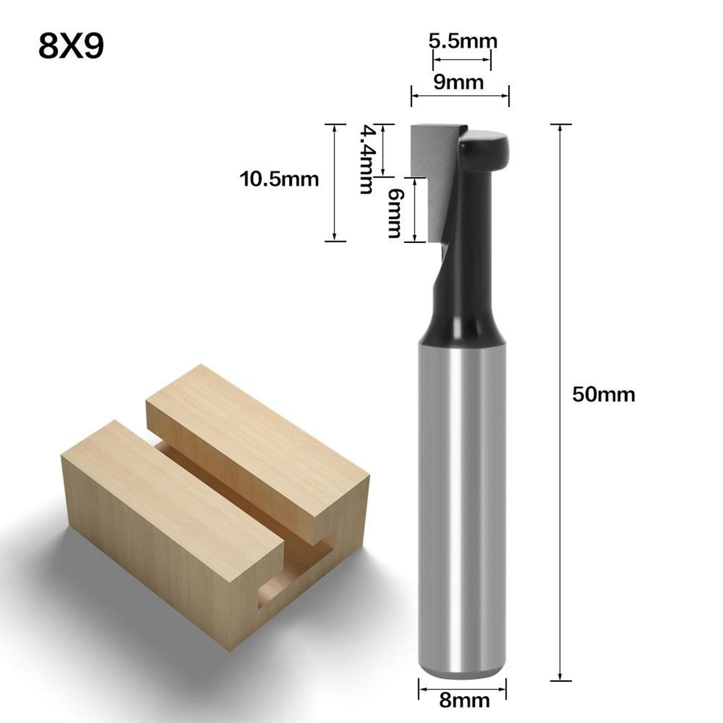 3/8 1/2 Straight T Slot Router Bit & T-Track Slotting Cutter Tool Style4"